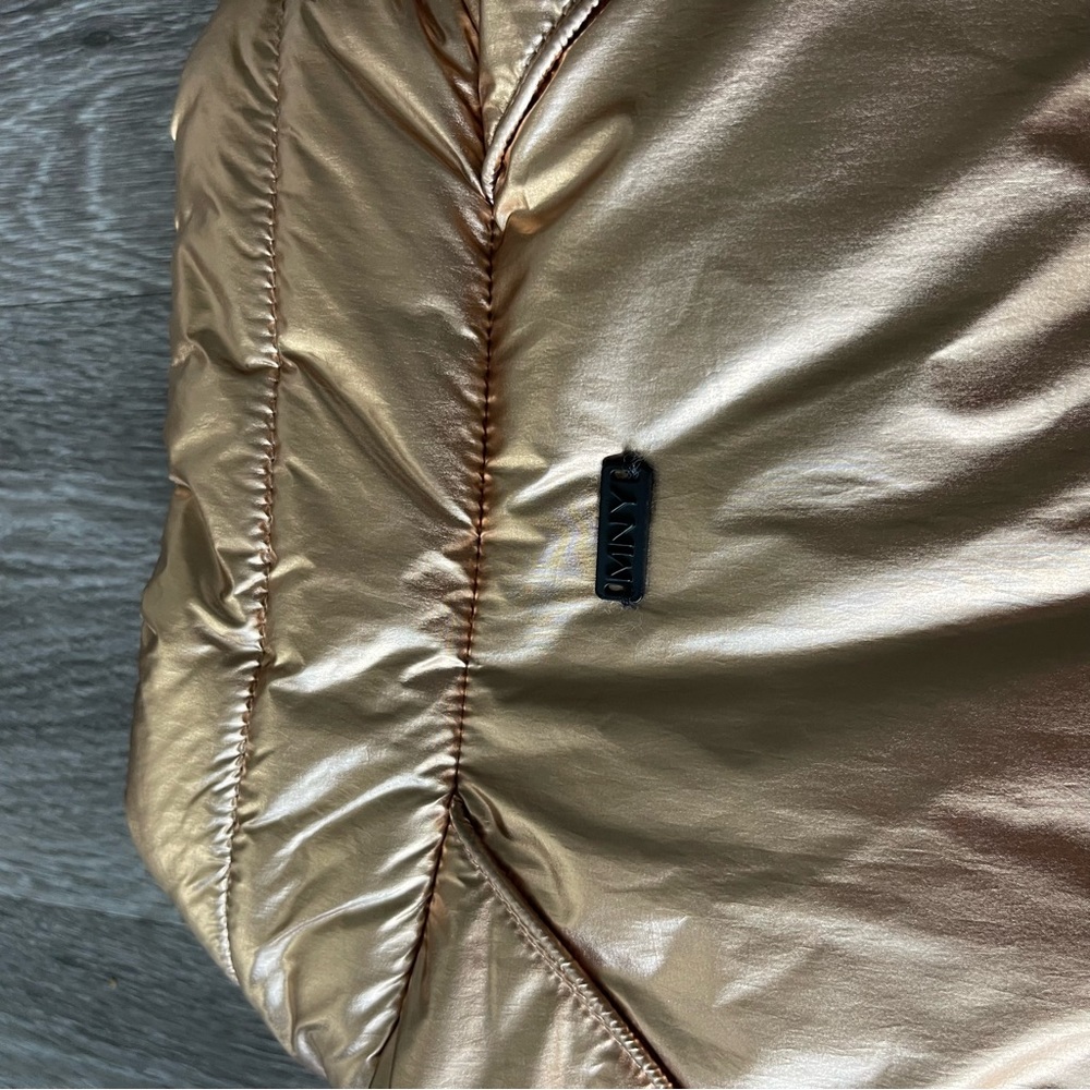 Marc New York Metallic Orange Puffer Jacket | Shiny Gold Lightweight Puffer Size - Picture 6 of 9